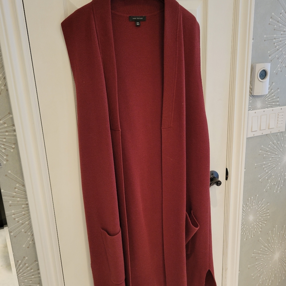 Ann Taylor's Women Plus 2XL Open Long Knitted Vest